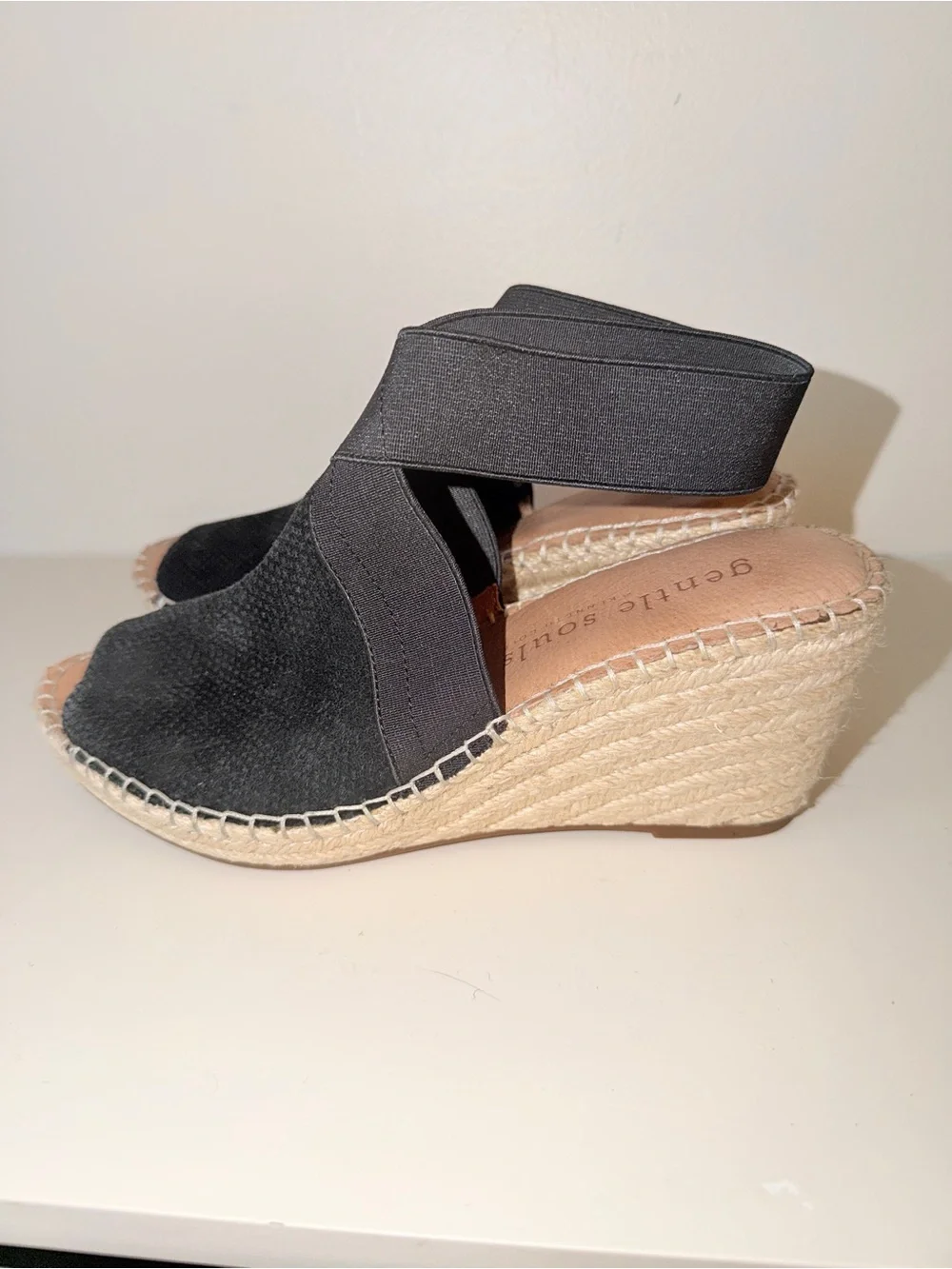 gentle souls black espadrille